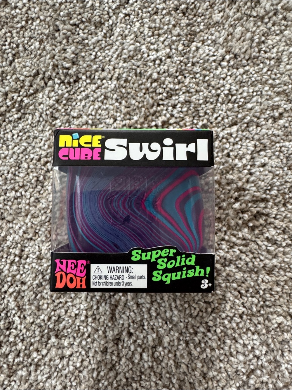Nice Cube Swirl Super Solid Squish - Purple, pink & Teal